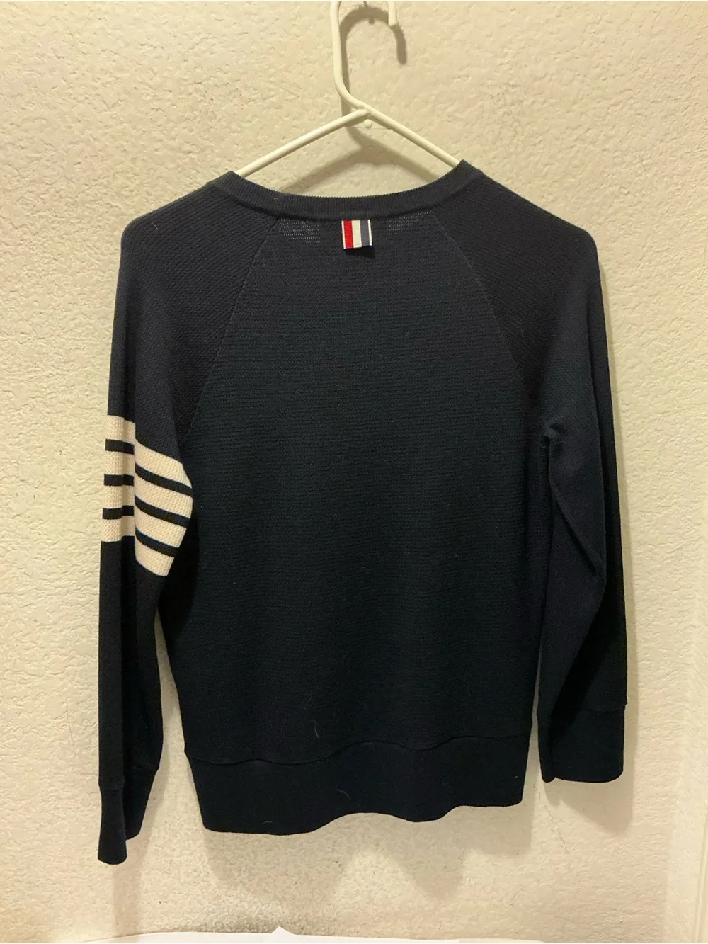 Thom Browne 4- Bar stripe Dark Navy Crewneck Knit Sweater size 40